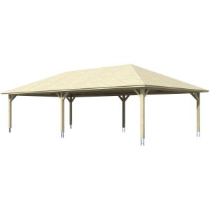 Skan Holz Carport Taunus 1176 cm x 634 cm Nussbaum