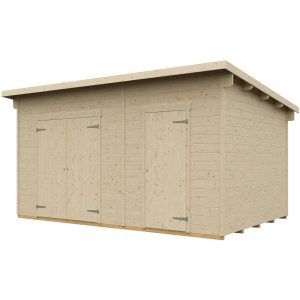 Skan Holz Gartenhaus/Gerätehaus Flex 450 cm x 300 cm Natur