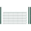 Einsteiger-Zaunset 5/4/5 Doppelstab 2 Matten + 3 Pfosten 250/83 cm Dunkelgrün