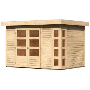 Karibu Holz-Gartenhaus/Gerätehaus Scalea Flachdach Unbehandelt 298 cm x 213 cm