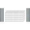 Standard-Zaunset 6/5/6 Doppelstab 5 Matten + 6 Pfosten 250/83 cm Anthrazit