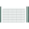 Standard-Zaunset 6/5/6 Doppelstab 2 Matten + 3 Pfosten 250/103 cm Dunkelgrün