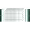 Standard-Zaunset 6/5/6 Doppelstab 6 Matten + 7 Pfosten 250/103 cm Dunkelgrün