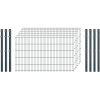 Standard-Zaunset 6/5/6 Doppelstab 6 Matten + 7 Pfosten 250/103 cm Anthrazit