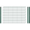 Standard-Zaunset 6/5/6 Doppelstab 2 Matten + 3 Pfosten 250/123 cm Dunkelgrün