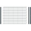 Standard-Zaunset 6/5/6 Doppelstab 2 Matten + 3 Pfosten 250/123 cm Anthrazit