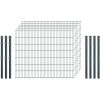 Standard-Zaunset 6/5/6 Doppelstab 6 Matten + 7 Pfosten 250/143 cm Anthrazit
