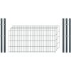 Industrie-Zaunset 8/6/8 Doppelstab 4 Matten + 5 Pfosten 250/83 cm Anthrazit