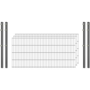 Industrie-Zaunset 8/6/8 Doppelstab 3 Matten + 4 Pfosten 250/83 cm Verzinkt