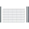 Industrie-Zaunset 8/6/8 Doppelstab 2 Matten + 3 Pfosten 250/103 cm Anthrazit