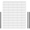 Industrie-Zaunset 8/6/8 Doppelstab 2 Matten + 3 Pfosten 250/203 cm Verzinkt
