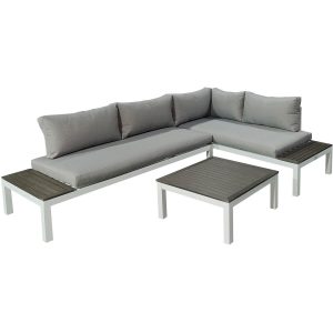 Gartenfreude Aluminium-Lounge Ambience Zwei- u. Dreisitzer Tisch Weiß