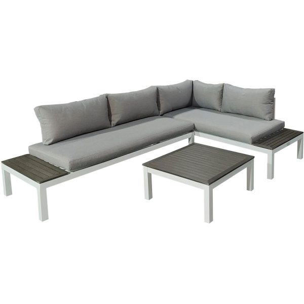 Gartenfreude Aluminium-Lounge Ambience Zwei- u. Dreisitzer Tisch Weiß