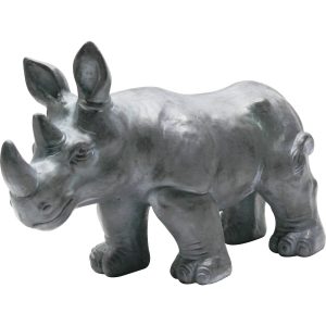 Gartenfigur Nashorn 34 cm Dunkelgrau