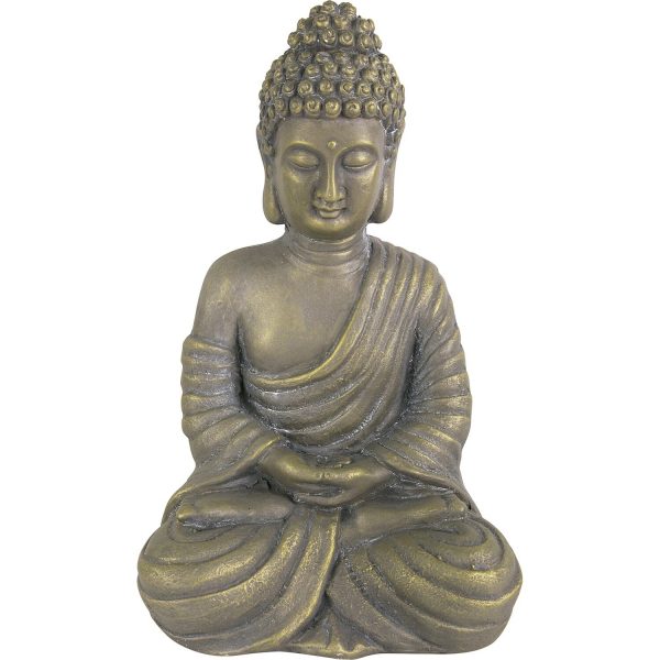 Gartenfigur Buddha 40 cm x 25 cm Goldfarben
