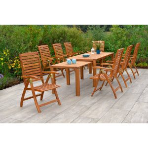 Merxx Gartenmöbel-Set Paraiba 10-teilig Flex-Ausziehtisch