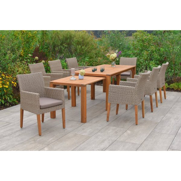 Merxx Gartenmöbel-Set Ranzano 10-teilig Flex Ausziehtisch