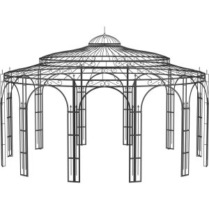 Eleo Pavillon Toskana 340 cm x Ø 550 cm Pulverbeschichtet Schwarz