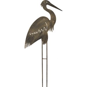 Gartenstecker Storch aufrecht 90 cm Gold