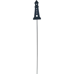 Metallstecker Leuchtturm 82 cm Dunkelblau