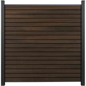 GroJa Steckzaun-Set Solid-Rhombus 180 cm x 180 cm Walnuss Co-Extrudiert