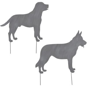 Gartenstecker Hund Grau Sortiment 2 - 54 x 56 cm (LxH)