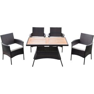 Greemotion Dining Set Mailand 5-teilig Braun