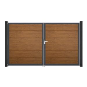 GroJa Steckzaun Tor BasicLine DIN Rechts DB Golden Oak