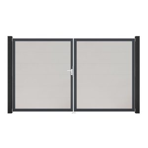 GroJa Steckzaun Tor BasicLine DIN Links DB Weiß