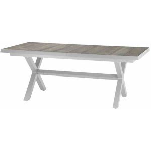 Siena Garden Sincro Ausziehtisch 200-260 cm x 100 cm x 77 cm Weiß-Grau