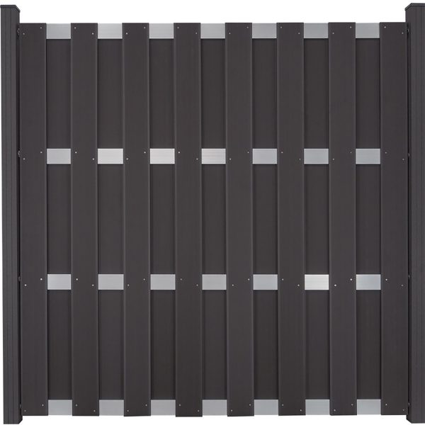 GroJa Bausatz EV1 Fertigzaun DIY ohne Pfosten 180 cm x 180 cm Anthrazit