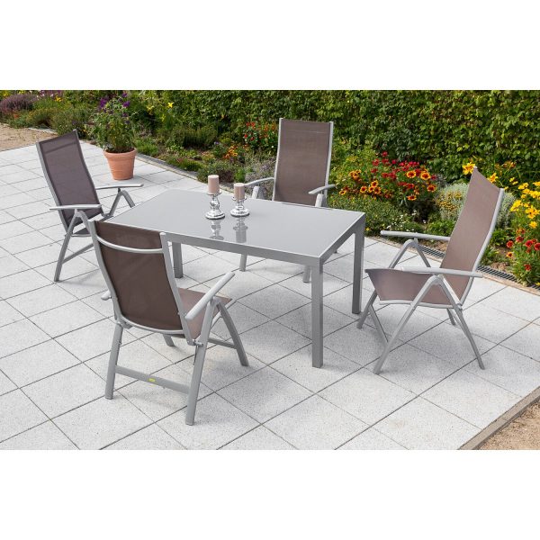 Gartenmöbel-Set Carrara 5-tlg. Taupe eckig