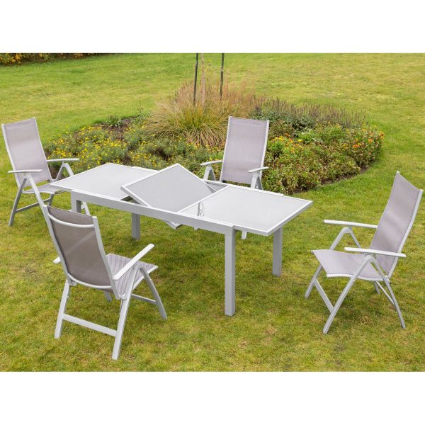 Gartenmöbel-Set Carrara 5-tlg. Diamantbraun inkl. Ausziehtisch