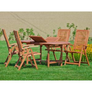 Gartenmöbel-Set Cordoba 5-tlg. Braun inkl. Tisch 120/170 cm x 100 cm