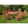 Gartenmöbel-Set Maracaibo 7-tlg. Braun inkl. Tisch 160 cm x 90 cm