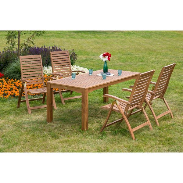 Gartenmöbel-Set Paraiba 5-tlg. Braun inkl. Tisch 185 cm x 90 cm