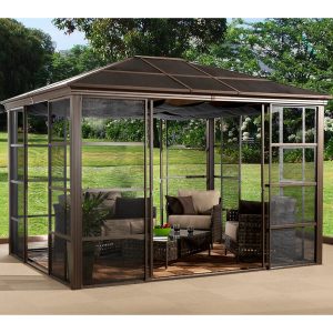 Sojag Aluminium Pavillon Castel 12 x 14 Bronze 362 cm x 427 cm x 296 cm