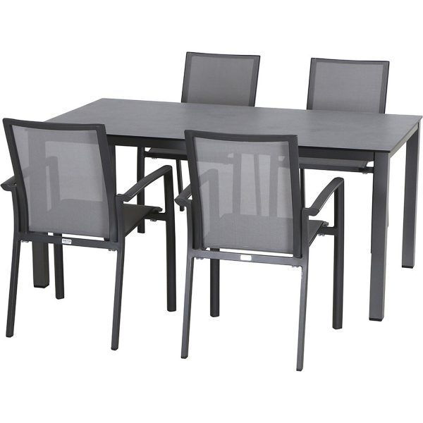 Siena Garden Dining-Set Velia 5-teilig 4 x Sessel 1 x Lofttisch