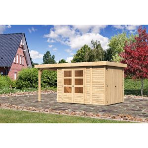 Karibu Holz-Gartenhaus/Gerätehaus Retola Natur Flachdach Unbehandelt 209 cm x 213 cm