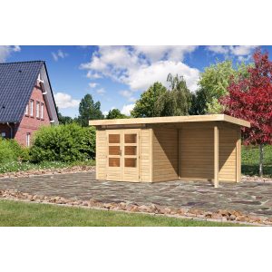 Karibu Holz-Gartenhaus/Gerätehaus Kumla Natur Pultdach Unbehandelt 244 cm x 204 cm
