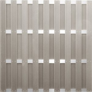 T & J Zaunelement aus Jinan-Serie 180 cm x 180 cm Grau