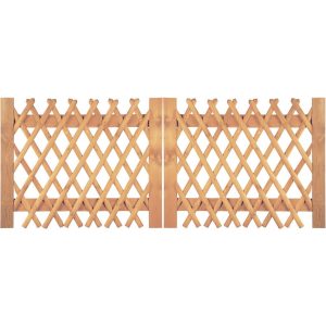 T & J Jägerzaun Doppeltor Braun 300 x 120 cm