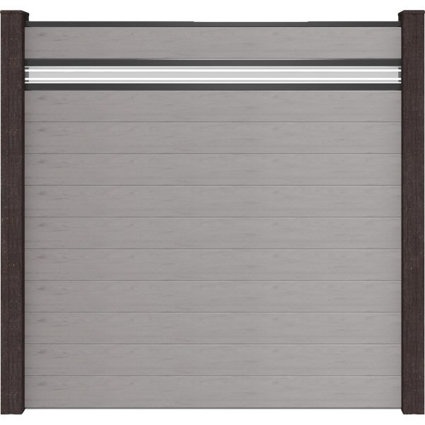 GroJa Steckzaun Solid mit Glas-Designeinsatz 15 cm 180x180x1