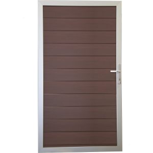 GroJa Steckzaun Solid Tor Universal 100 cm x 180 cm Walnuss