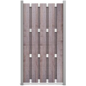 GroJaPremo HPL Fertigzaun Hochkant Holzoptik 90 cm x 180 cm x 0