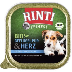 Rinti Hunde-Nassfutter Feinest Bio Geflügel und Herz 150 g