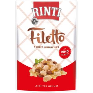 Rinti Hunde-Nassfutter Filetto Huhn mit Rind in Jelly 100 g