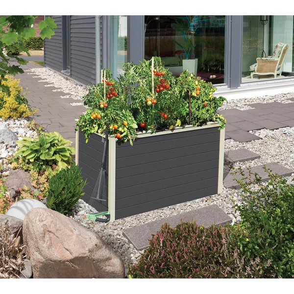 Karibu System Hochbeet A Fichte Terragrau 64 cm x 98 cm x 65 cm