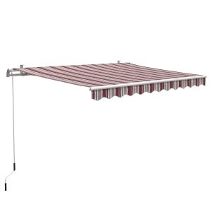 Gelenkarmmarkise Aventura 300 cm x 200 cm Bordeaux-Beige-Weiß Gestreift