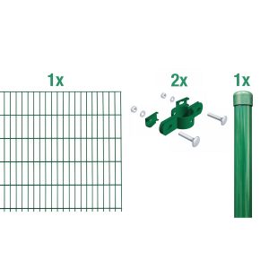 Metallzaun Anbau-Set Einstabmatte Grün z. Einbetonieren 75 cm x 200 cm